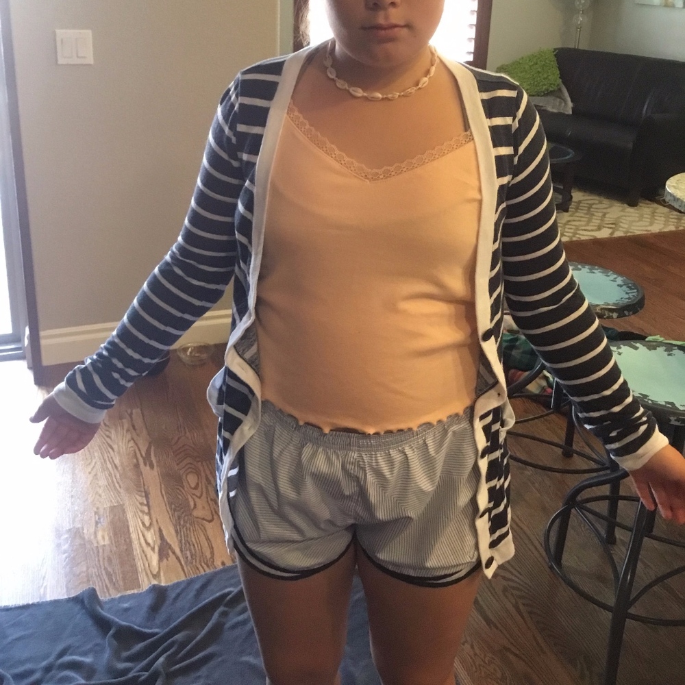 striped cardigan